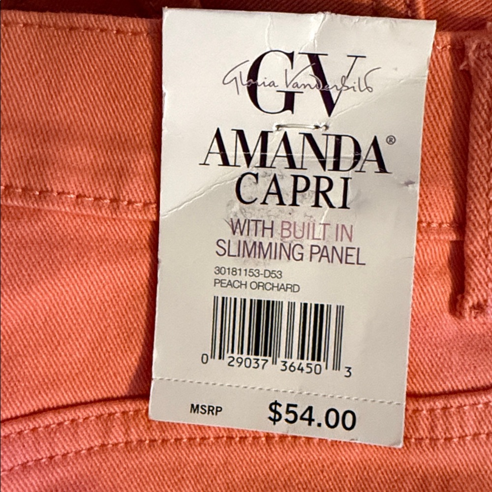 Gloria Vanderbilt Peach Orchard Amanda Capri Jeans - Picture 5 of 5